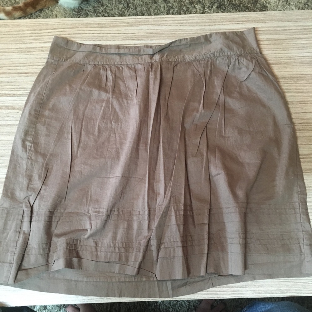 Ann Taylor LOFT Taupe Cotton Skirt Size 12